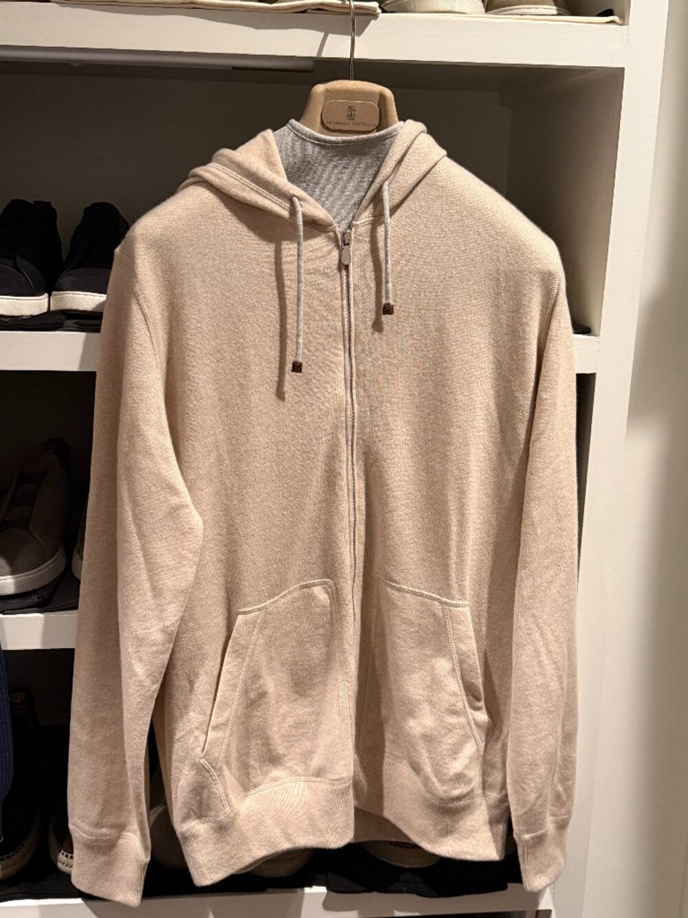 BNWOT ($3100) Brunello cucinelli cashmere cardigan hoodie men IT54 (Men's XL) in